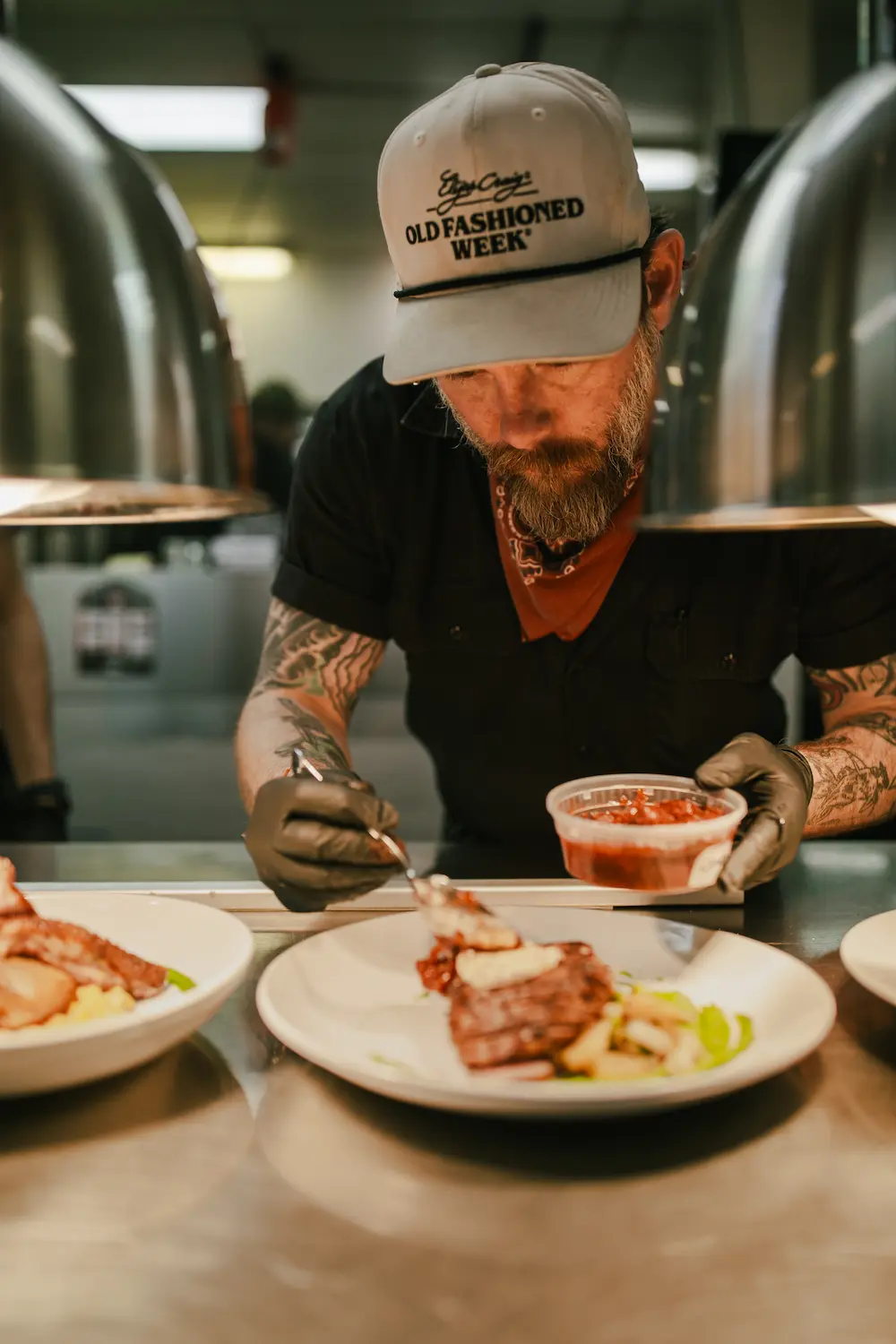 Chef plating food at St. John's Restaurant
